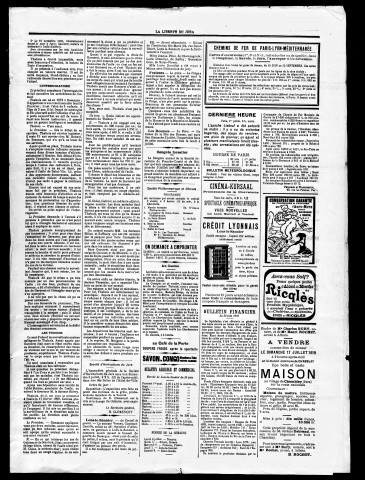 La Liberté du Jura et de la Franche-Comté. 2ème semestre 1910.