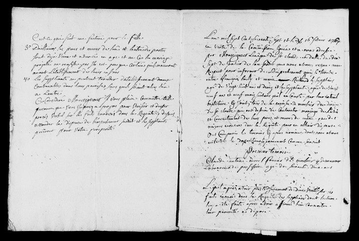 Dossiers instruits en 1767