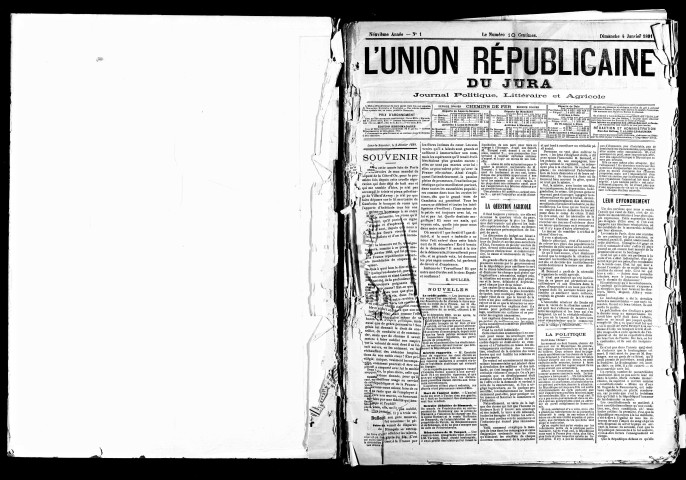 L'Union républicaine du Jura. 1891.