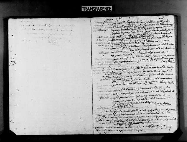 Baptêmes, mariages, sépultures 31 décembre 1745-1746