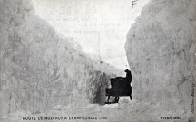 Nozeroy (Jura). Route de Nozeroy à Champagnole, hiver 1907. Nozeroy.