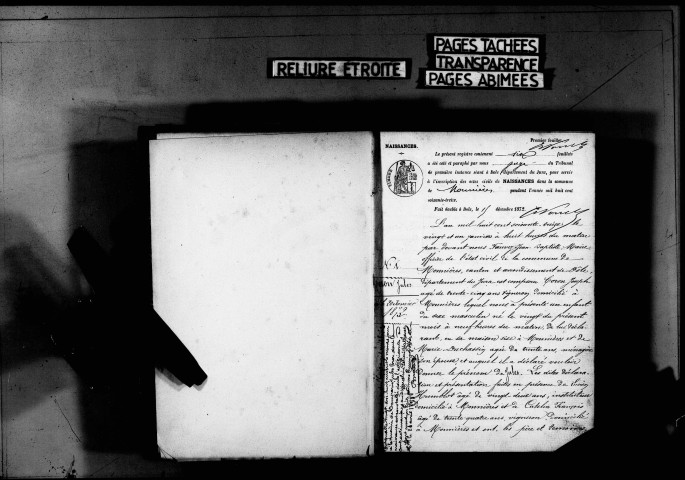 Naissances, mariages, décès, publications de mariage.