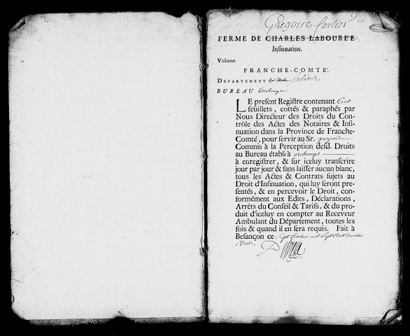 Registre du 26 mai 1733 au 31 décembre 1738