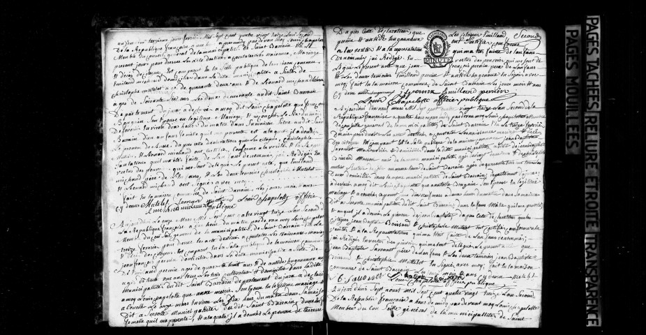 Naissances, décès 1793-1812 ; mariages 1793-an IV- an VI, an VIII-1812 ; publications de mariage an XIII-1812.