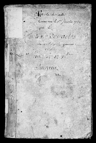 Registre du 1er janvier au 12 octobre 1751
