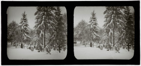 Cimetière de Vers-en-Montagne sous la neige.