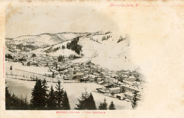Morez (Jura). L'hiver, vue générale. Papetrie morézienne.