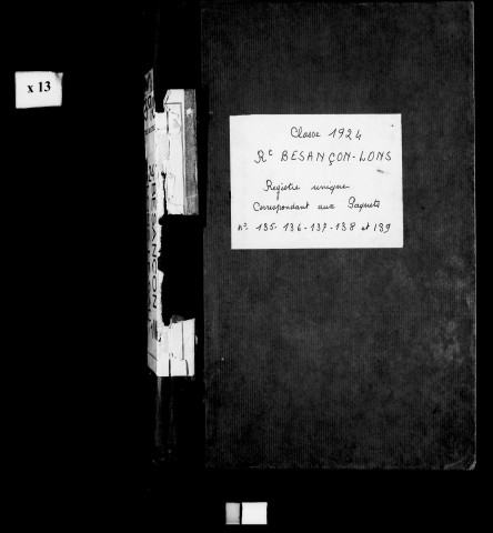 Premier volume, matricule 1237 à 1656 et 1660.