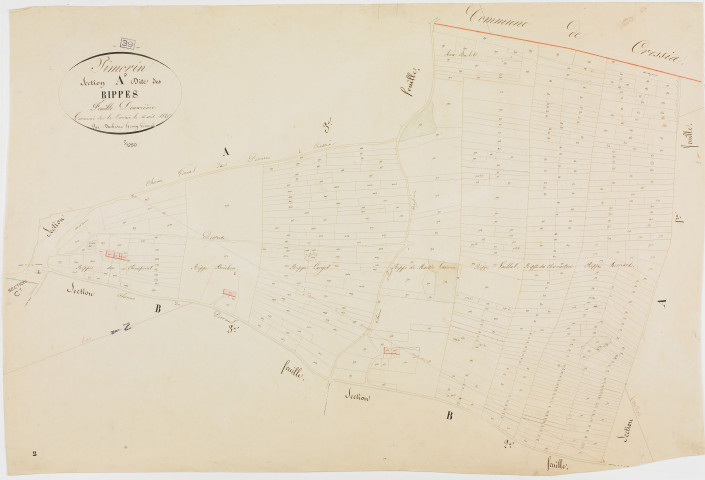 Pimorin, section A, les Rippes, feuille 2.géomètre : Duchesne Henry