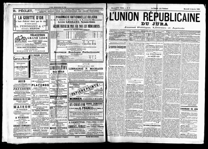 L'Union républicaine du Jura. 1899.