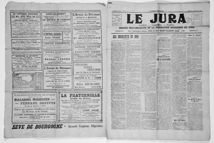 Le Jura socialiste, coopérateur, syndicaliste (1920-1921)