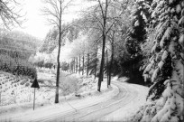 Une route sous la neige