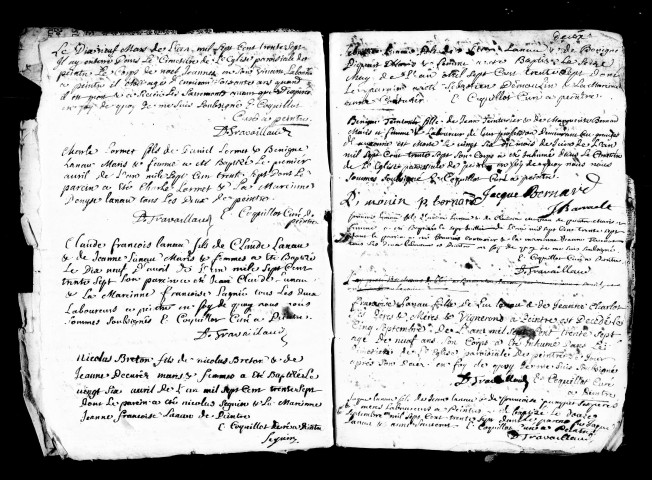 Baptêmes, mariages, sépultures 1737-21 janvier 1738, 1739-21 février 1749, 1750-1766.