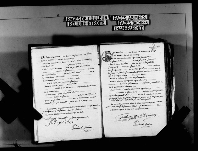 Naissances, mariages, décès, publications de mariage.