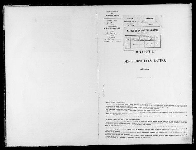 Matrice des propriétés bâties.