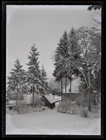 Paysage de neige à Vers-en-Montagne, vue du Parc Nazareth.