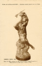 Lons-le-Saunier (Jura). Musée, Bacchus enfant jouant avec un faune. Salon de 1863. Réexposé en 1867, œuvre de Jean Joseph Perraud, né à Monay (Jura) en 1819, mort à paris en 1876. Mâcon, imprimerie Combier.