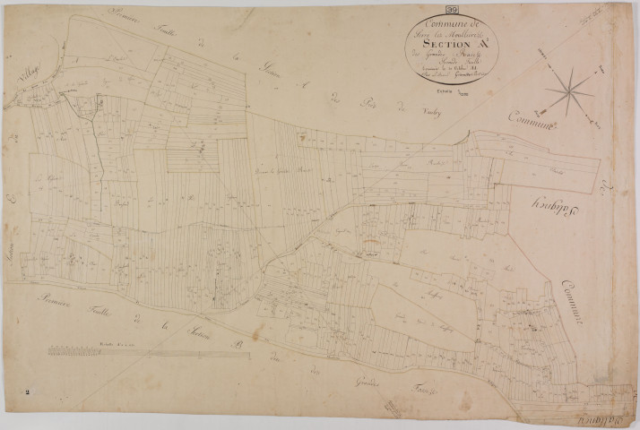 Serre-les-Moulières, section A, les Grandes Raies, feuille 2.