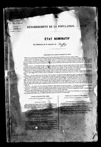 Listes nominatives, 1872, 1876, 1881, 1886, 1891.