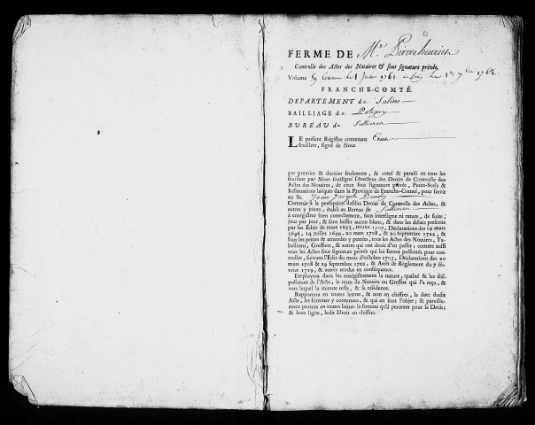 Registre du 1er juillet 1761 au 1er septembre 1762