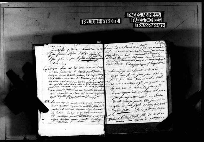 Baptêmes, mariages, sépultures 21 janvier 1773-1792.