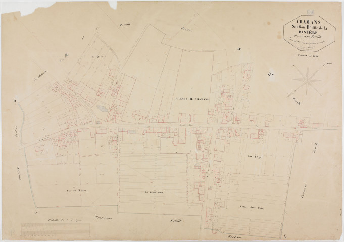 Cramans, section D, la Rivière, feuille 1.géomètre : Olivier et Grenier