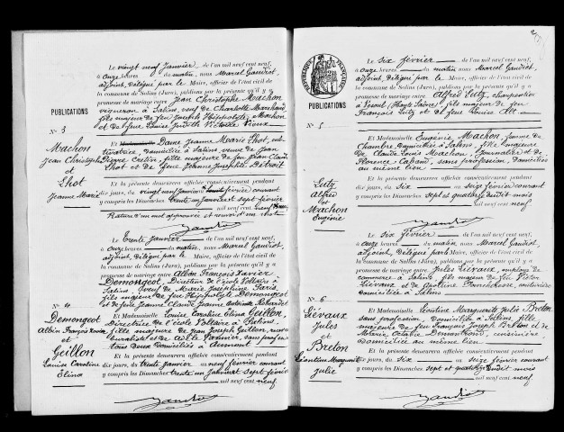 Publications de mariage.