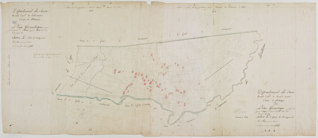 Nance, section D, feuilles 1 et 2.géomètre : Grenot