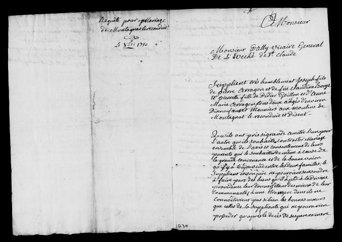 Dossiers instruits en 1750