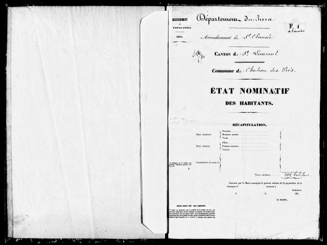 Listes nominatives, 1841, 1846, 1851, 1856.