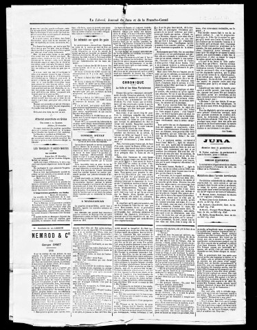 La Liberté du Jura et de la Franche-Comté. 1894.