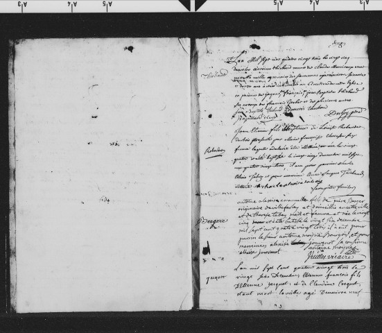 Série communale : Registres des baptêmes, mariages et sépultures, 25 décembre 1783 - 1er janvier 1785