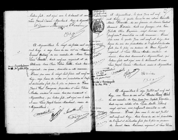 Naissances, mariages, décès, publications de mariage.