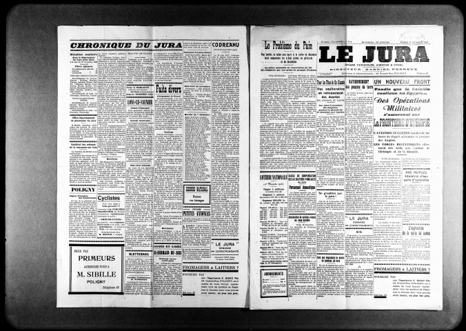 Le Jura - hebdomadaire régional d'informations pratiques. 1940-1943
