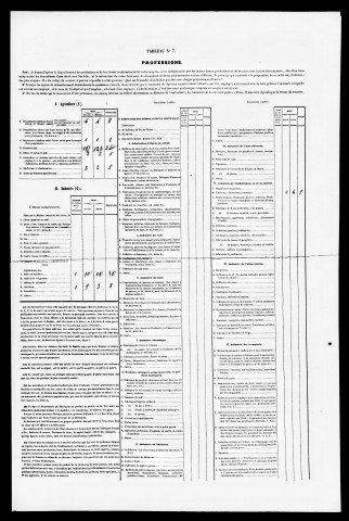 Résultats généraux, 1856-1891. Listes nominatives, 1841, 1851, 1856, 1861, 1866, 1872, 1876, 1881, 1886, 1891. Population classée par profession, 1891.