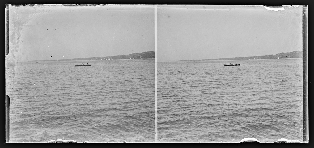 Barque et voiliers sur le lac Léman.