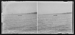 Barque et voiliers sur le lac Léman.