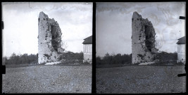 Ruines d'une tour du château et grange de la ferme du Parc à Vers-en-Montagne.