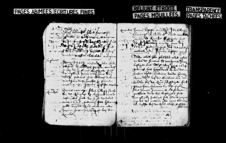 Série communale : baptêmes 1673-1685 ; baptêmes, mariages, sépultures 1686-1692.