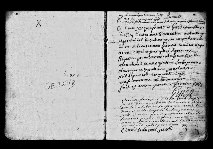 Série communale : baptêmes, mariages, sépultures 6 janvier 1757 - 25 décembre 1769.