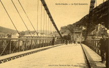 Saint-Claude (Jura). Le pont suspendu. H. Gros, fabricant de pipes.