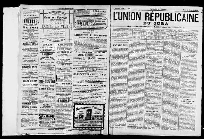 L'Union républicaine du Jura. 1890.