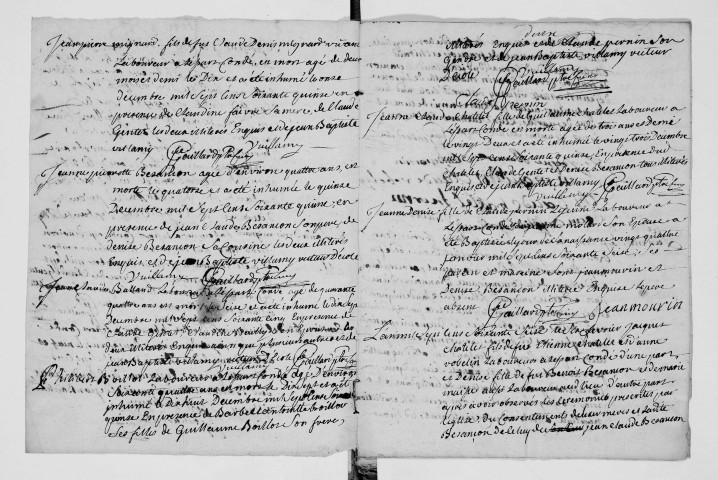 Série communale : baptêmes, mariages, sépultures.