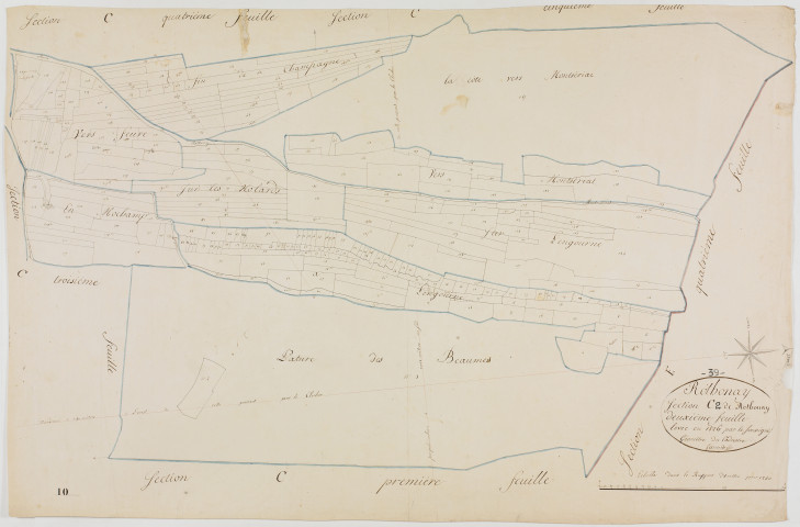 Rothonay, section C, le Village, feuille 2.géomètre : Jannin