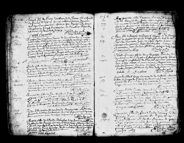 Baptêmes, mariages, sépultures, 31/12/1747-1773.