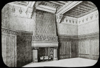 Reproduction d'une vue du cabinet de travail du château de Pierrefonds.