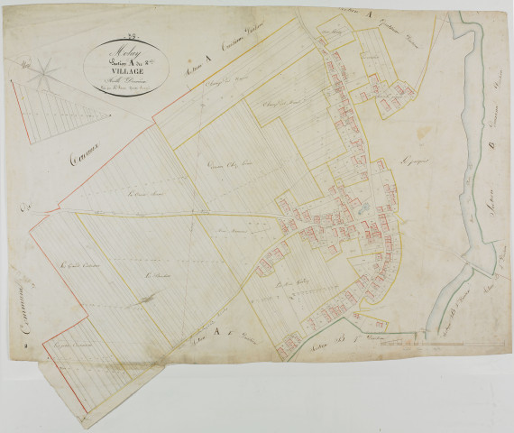 Molay, section A, le Village, feuille 2.géomètre : Poux