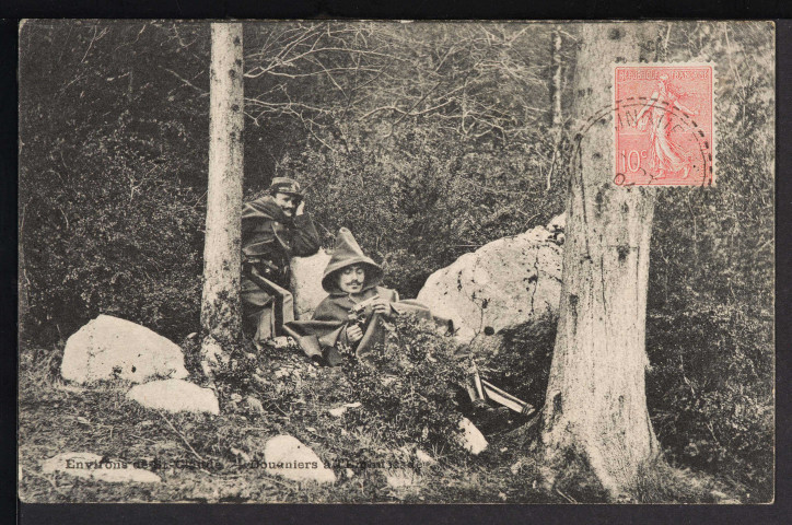 Environs de St-Claude – Douaniers à l’Em[…] (Jules Mermet, libraire. St-Claude) (1904)