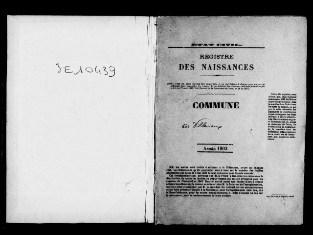 Naissances, décès, mariages, publications de mariage.