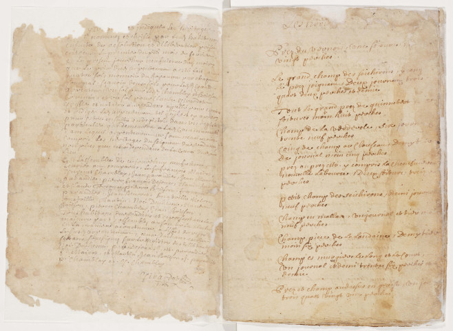 Vadans.- Registre d'arpentement.